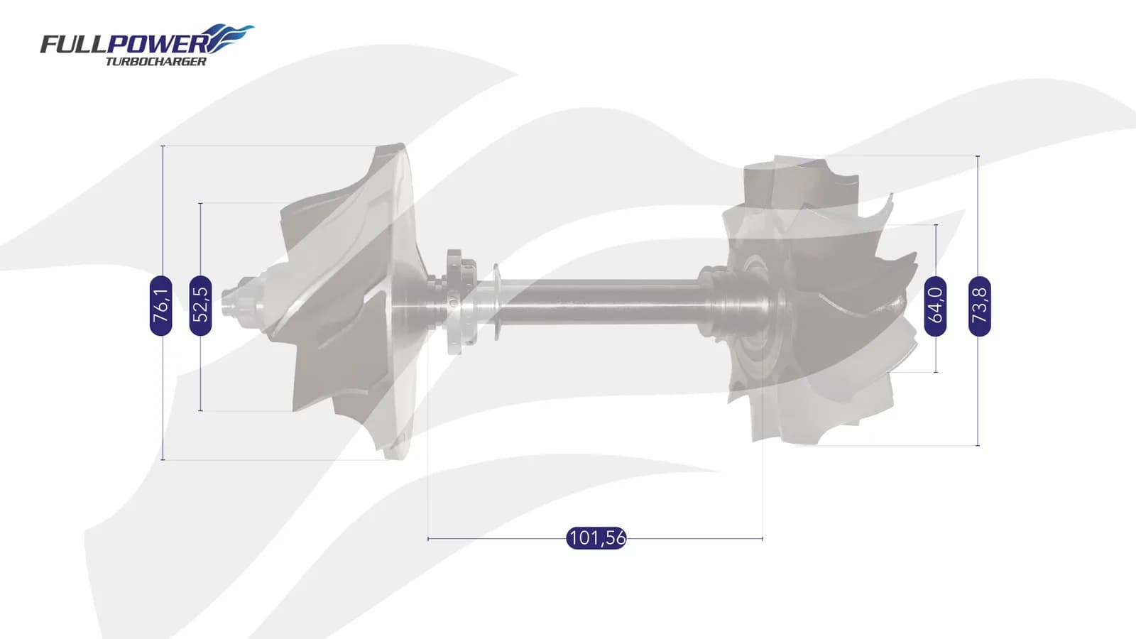 Desenho técnico de medidas - Eixo Rotor TO4E66 - OM366LA - 1
