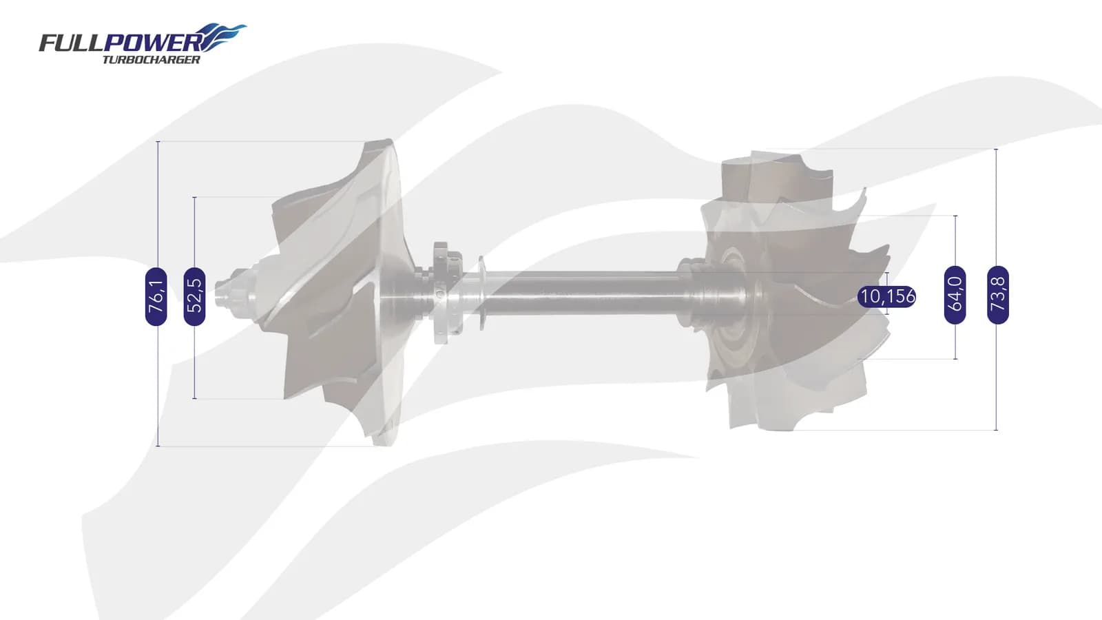 Desenho técnico de medidas - Eixo Rotor TO4E66 - OM366LA - 2