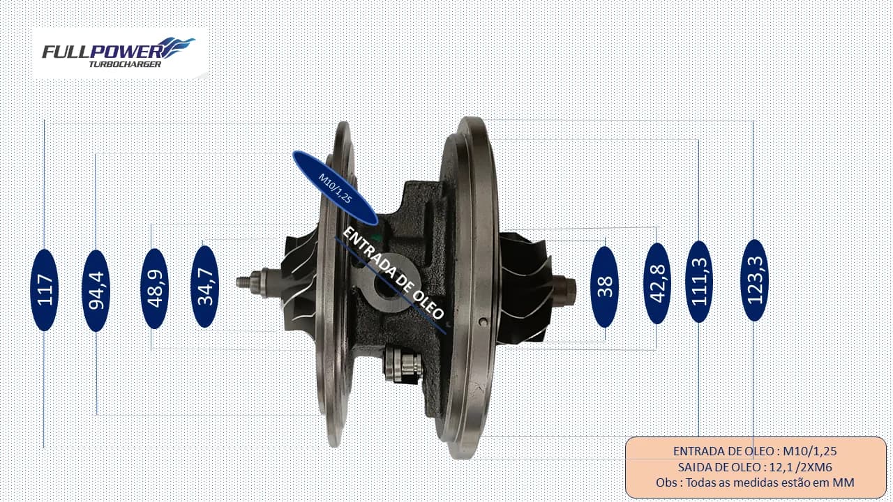 Desenho técnico de medidas - GTB1749V - FORD TRANSIT 2.2 / RANGER 2.2 - 1