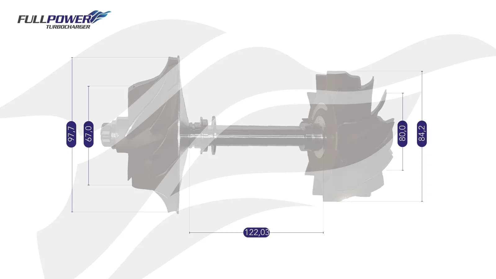 Desenho técnico de medidas - Eixo Rotor H2D / HX50 - SCANIA 112/113 - 1