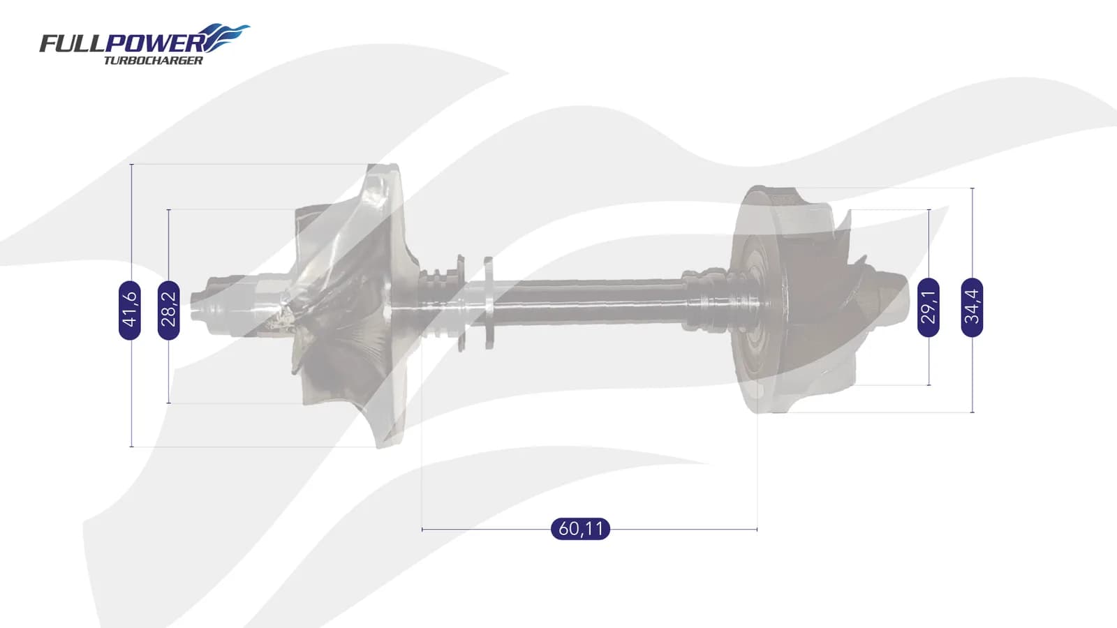 Desenho técnico de medidas - Eixo Rotor KP35 - AMAROK VW BITURBO 180 CV ( PEQUENO ) - 1